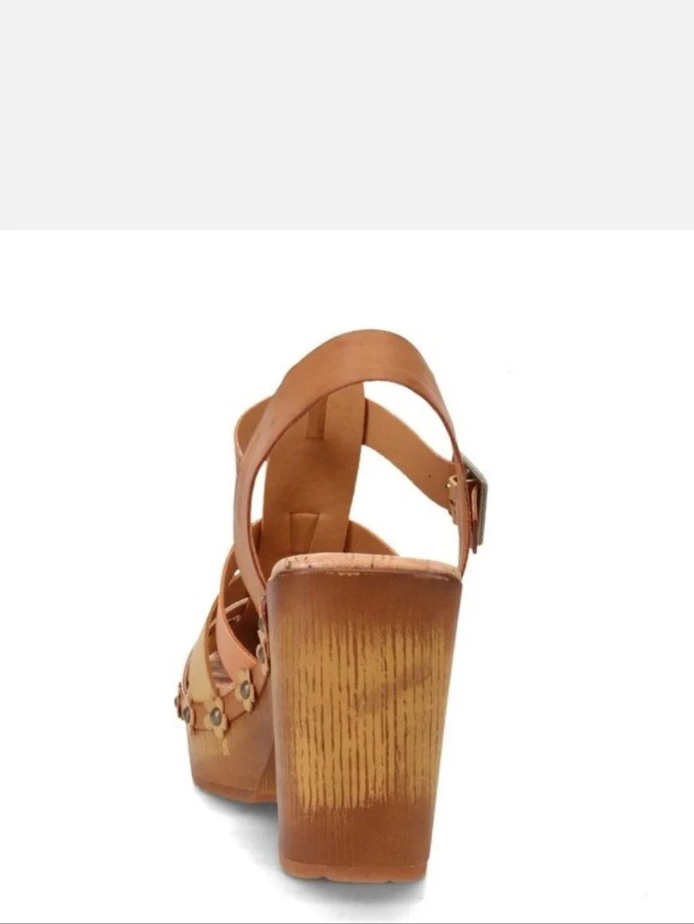 Platform Floral-Accent Strappy Sandal - Tan Multi